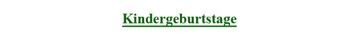 Kindergeburtstage